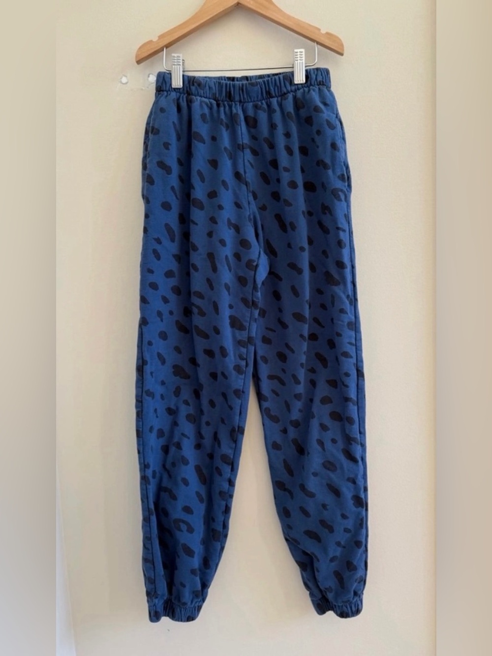 Clare V. Le Sweatpant Blue Faded Marine Jaguar Print - Medium - Like New